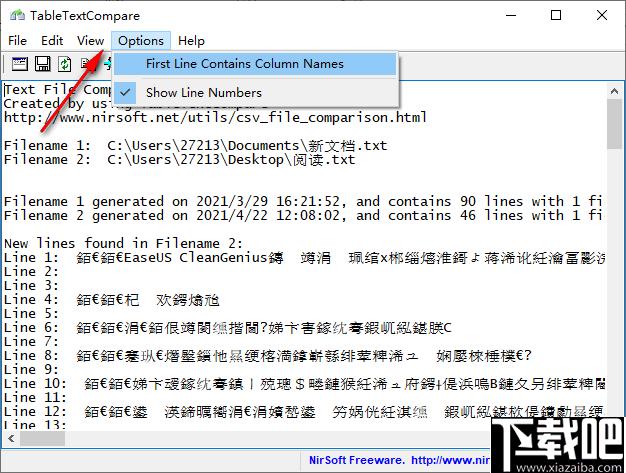 TableTextCompare下载,文本对比,内容比较,CSV比较